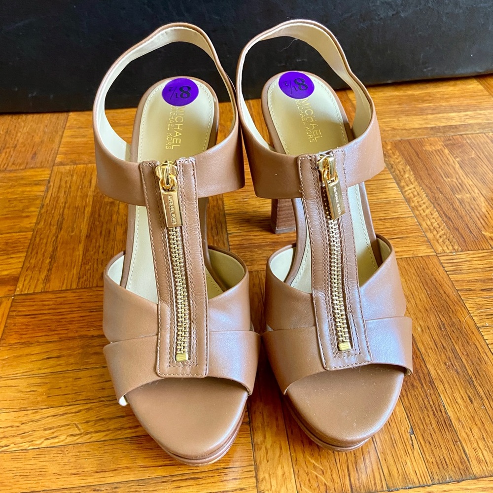 NWT Michael Kors High Heels 8.5 M Brown 5in heel